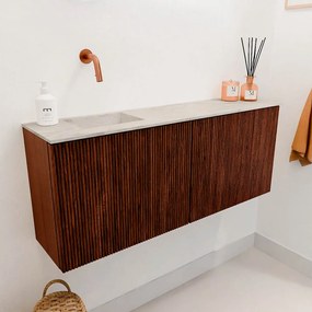 Mondiaz Joya DLux 100cm toiletmeubel ruby met wastafel faye links zonder kraangat ostra