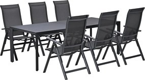 Garden Impressions Siena tuinset 7-delig verstelbaar - Kasper tuintafel 220x93 cm