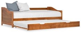 vidaXL Bedbankframe uittrekbaar grenenhout honingbruin 90x200 cm