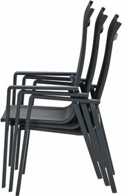 Garden Impressions Siena tuinstoel stapelbaar donker grijs - 4 stuks
