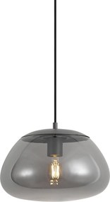 Retro hanglamp gunmetal met smoke glas - Giselle