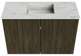 Mondiaz Joya DLux 60cm toiletmeubel shadow met wastafel faye midden zonder kraangat opalo