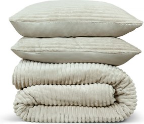Dekbedovertrek Rib Flanel– 100% zacht materiaal – 200×220 – licht beige