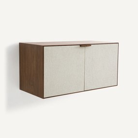 2-deurs kastje, notenhoutfineer en stof, Aldon