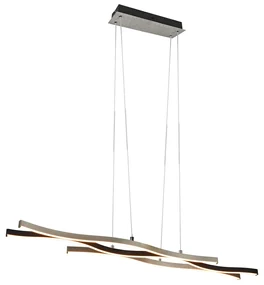 Eettafel / Eetkamer Design hanglamp zwart met zilver incl. LED dimbaar - Blaze Design Binnenverlichting Lamp
