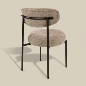 Beige Eetkamerstoel Met Ronde Zitting