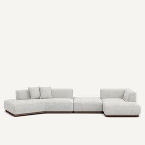 Open hoekbank rechts XL in gevlekt canvas, JACOPO