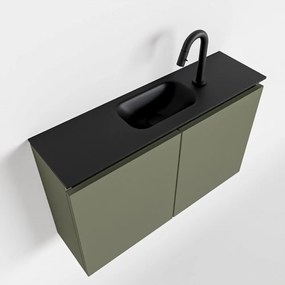 Mondiaz Ture 80cm toiletmeubel army met wastafel urban midden 1 kraangat