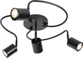 Moderne plafondspot zwart verstelbaar 4-lichts - Java