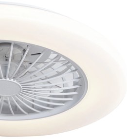 Plafondventilator met lamp wit 48.5cm incl. LED dimbaar in Kelvin met afstandsbediening - Clemo Modern rond Binnenverlichting Lamp