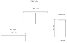 Gliss Design Echo toiletmeubel 100cm castle eiken