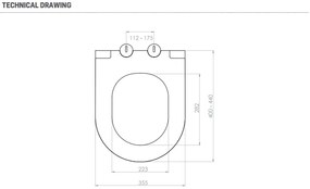 SaniGoods Acora dunne toiletzitting met softclose inox scharnieren en Quick Release wit