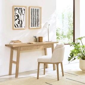 Bureau wandtafel in massief eik, Liu