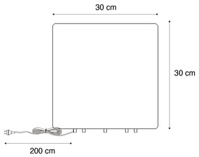 Smart buitenlamp met dimmer wit 30 cm vierkant incl. LED A60 IP44 - Nura Modern E27 IP44 Buitenverlichting