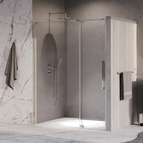 Brauer Stellar nisdeur met vaste wand 140cm chroom