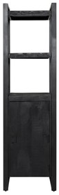 Starfurn Boaz Black Smalle Boekenkast Zwart Mangohout - 55x45x200cm.