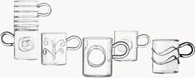 Handgemaakte espressokopjes Deco' Clear van borosilicaatglas, 6-delig