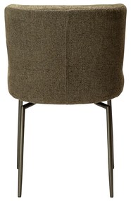 Dan-Form Glam Swivel Draaibare Eetkamerstoel Boucle Dark Olive Groen