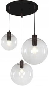 Hangende glazen plafondlamp Lassi Zwart 20 25 30 cm APP309-3C