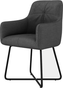 Eetkamerstoel - Arne - stof Bjorn grof geweven donker grijs