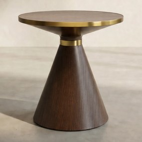 Ronde Bijzettafel Walnoot - 50 X 50cm.