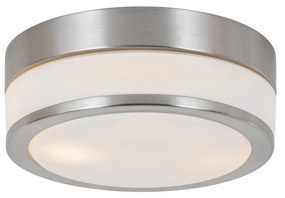 Moderne plafondlamp staal 23 cm IP44  - Flavi