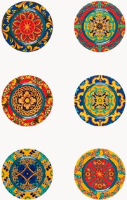 Ronde placemats Trinacria, 6-delig