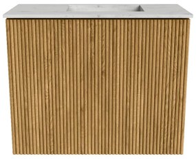 Mondiaz Joya DLux 50cm toiletmeubel oak met wastafel faye rechts zonder kraangat opalo
