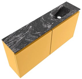 Mondiaz Ture DLux toiletmeubel 100cm ocher met wastafel lava rechts zonder kraangat