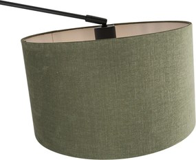 Smart hanglamp zwart met kap 35 cm groen incl. 2 Wifi A60 - Blitz