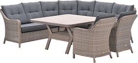 Garden Impressions Nova lounge dining set 6-delig incl stoelen - mystic grey