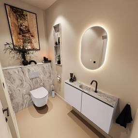 Mondiaz Ture DLux toiletmeubel 100cm cale met wastafel glace midden met kraangat