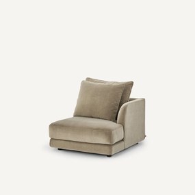 Halve bank rechts, modulair, van stonewashed fluweel, TIBERIO