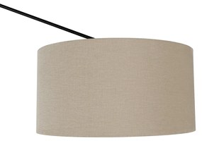 Vloerlamp zwart met kap lichtbruin 50 cm verstelbaar - Editor Design, Modern E27 Binnenverlichting Lamp