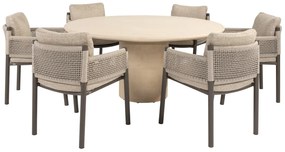 4 Seasons Outdoor Savanne tuinset met Hampton tafel 160 cm Tuinstoel   bruin weerbestendig