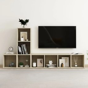 vidaXL 3-delige Tv-meubelset spaanplaat sonoma eikenkleurig