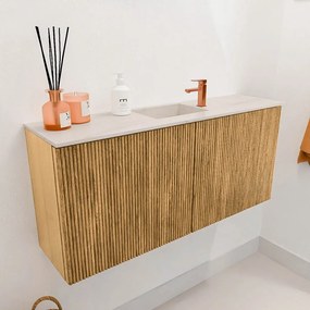 Mondiaz Joya DLux 90cm toiletmeubel oak met wastafel faye midden 1 kraangat meli