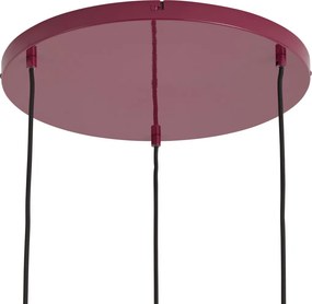 Retro hanglamp plum met metalen kap 3-lichts - Ophelia