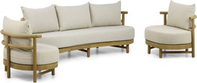 Stoel en Bank Loungeset 5 personen Teak Old teak greywash  Santika Furniture Santika
