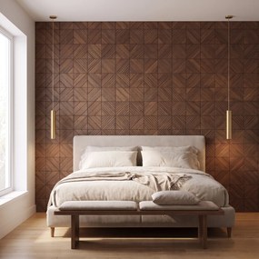 Decoratief Houten Wandpaneel | Clover   Brown | 60×60 cm | Amerikaans Notenhout