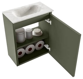 Mondiaz Ture DLux toiletmeubel 40cm army met wastafel ostra midden zonder kraangat