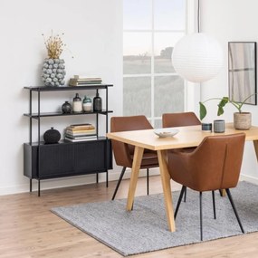 Open Kast Met Schuifdeuren Zwart - 94x27x113.8cm.