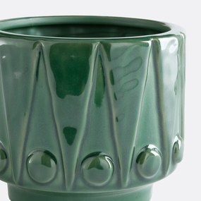 Bloempot van reliëfkeramiek, diameter 15 cm, KYRIA