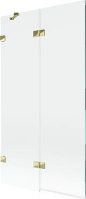 Mexen Lunar badscherm met 2 vleugels links 100 x 150 cm, transparant, goud - 897-100-100-50-00-L