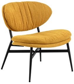 SOPHIA Mosterd (stof Apia 280)/zwart onderstel - RELAXFAUTEUIL STOEL VOOR DE WOONKAMER/HET KANTOOR MET BEKLEDING