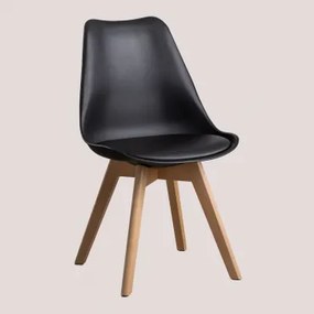 Set Van 2 Scandinavische Eetkamerstoelen Zwarte Koolstof - Sklum