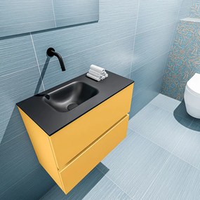 Mondiaz Ada 60cm toiletmeubel ocher met wastafel urban links zonder kraangat