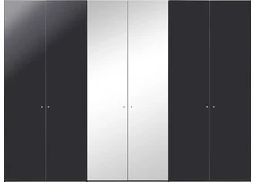 Goossens Kledingkast Easy Storage Ddk, Kledingkast 304 cm breed, 220 cm hoog, 4x draaideur en 2x spiegel draaideur midden