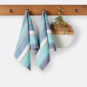 Set van 2 theedoeken in gewassen katoen, Antika