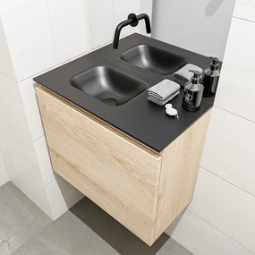 Mondiaz Olan 60cm toiletmeubel washed oak met wastafel urban links geen kraangat